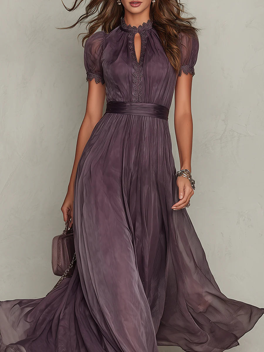 Ashley - Vintage Elegant Chiffon Maxi Dress