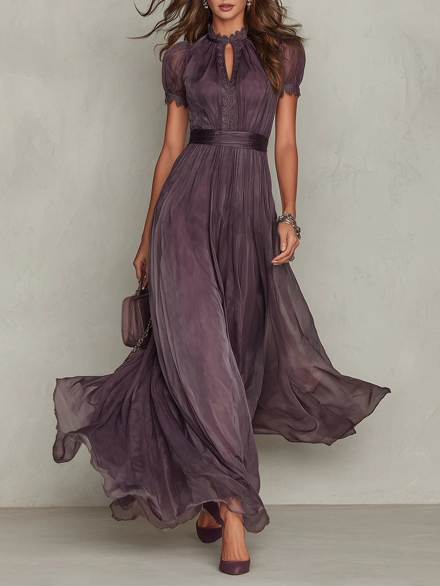 Ashley - Vintage Elegant Chiffon Maxi Dress