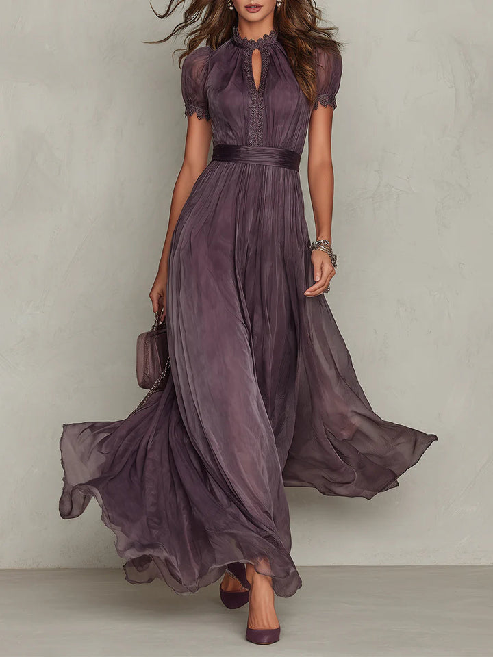 Ashley - Vintage Elegant Chiffon Maxi Dress