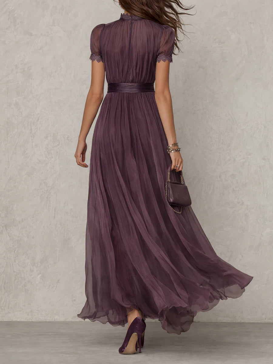 Ashley - Vintage Elegant Chiffon Maxi Dress