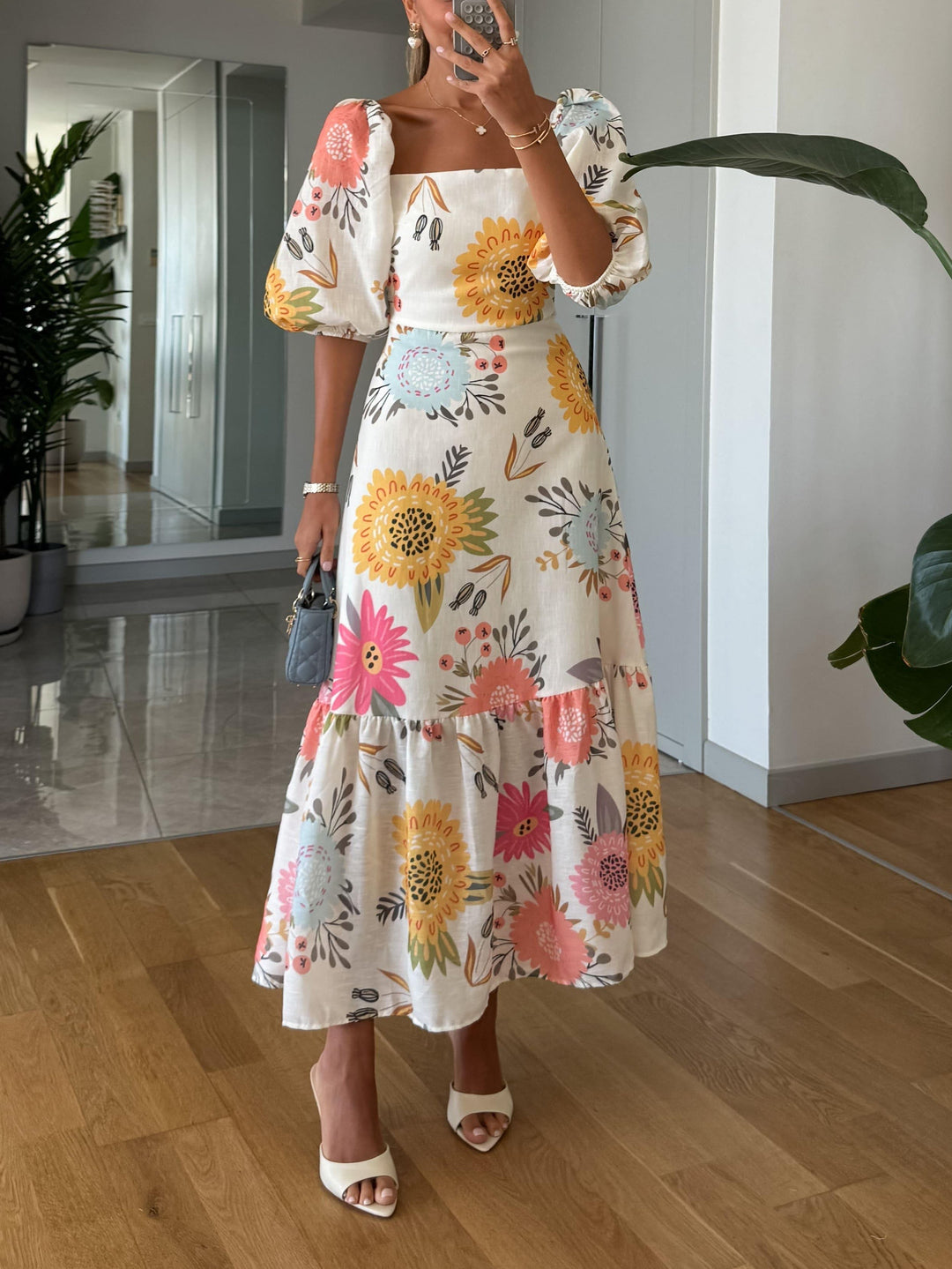 Luna - Floral Midi Dress