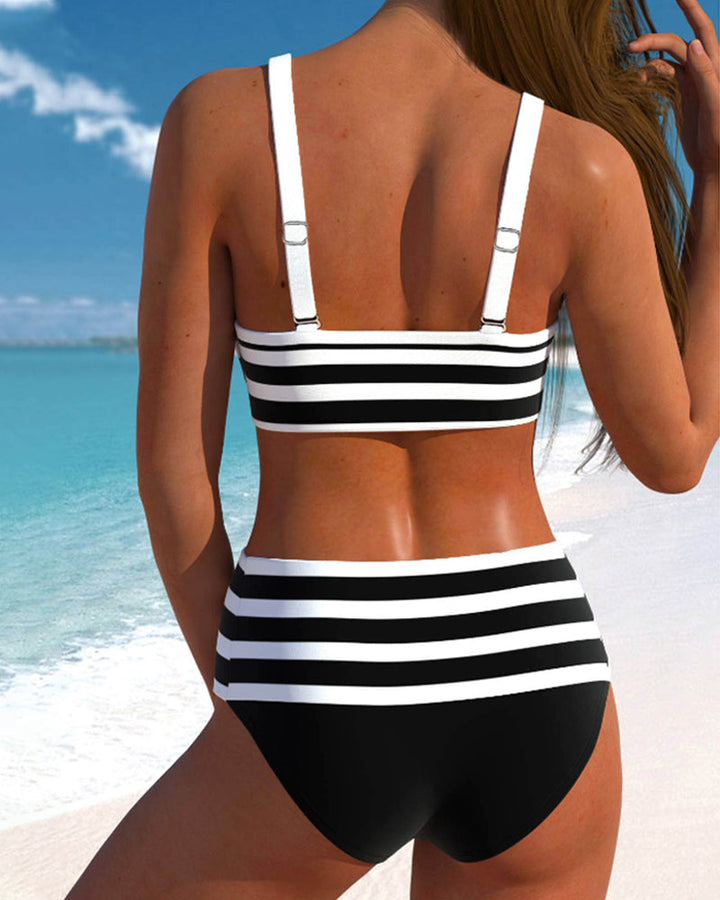 Victoria - High Waist Striped Bikini