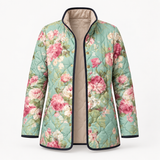 Charlotte - Retro Floral Patterned Quilted Jacket