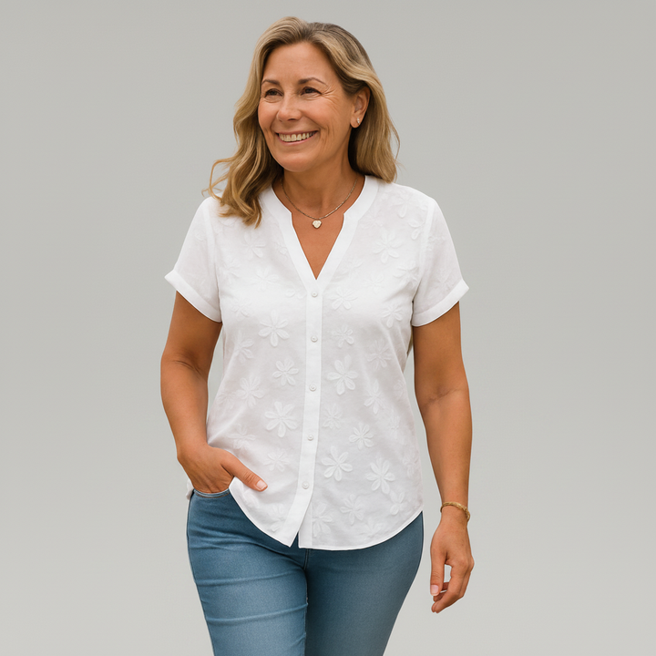 Apolline - Cotton-Linen Comfort Top