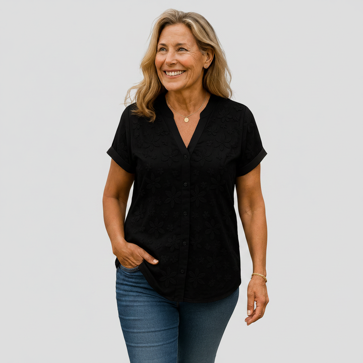 Apolline - Cotton-Linen Comfort Top