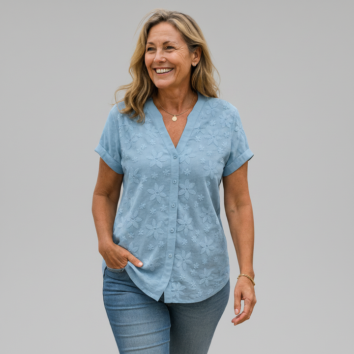 Apolline - Cotton-Linen Comfort Top