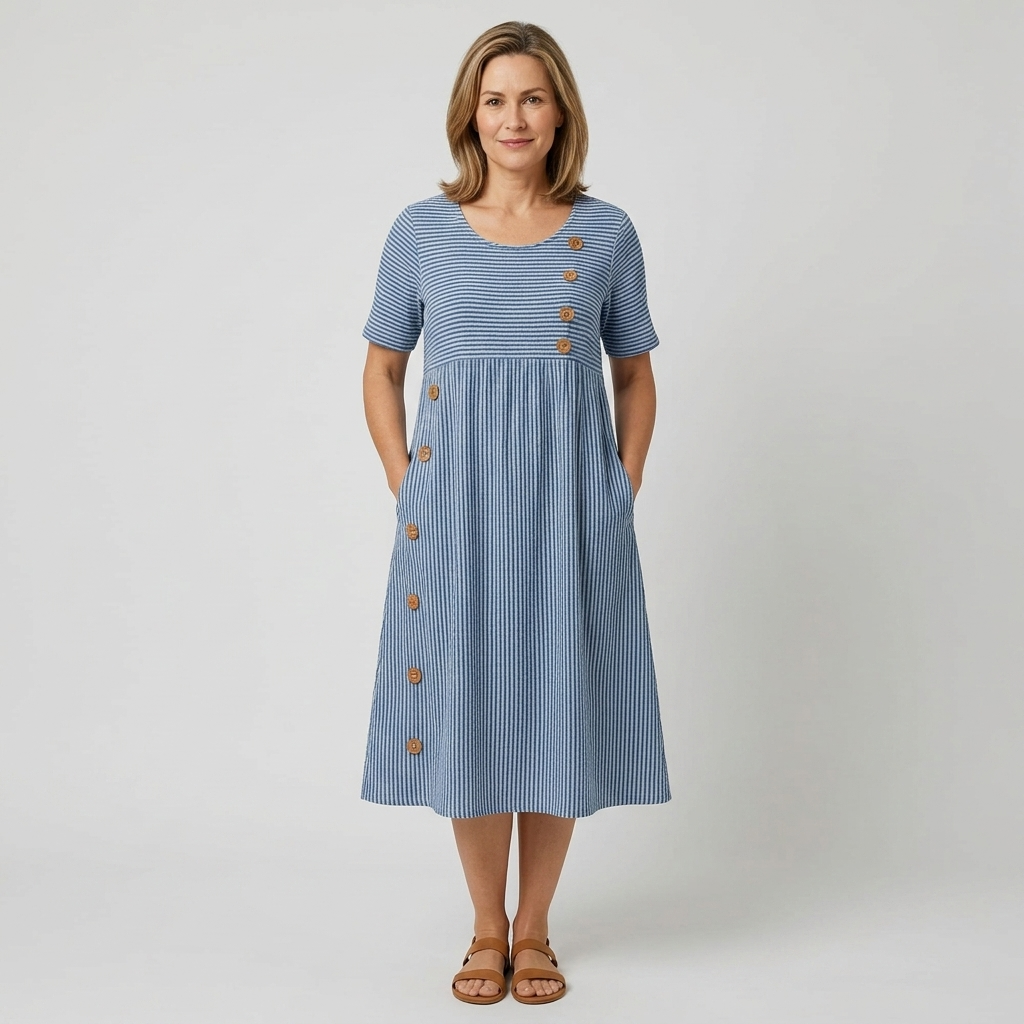 Océane - Striped Midi Dress