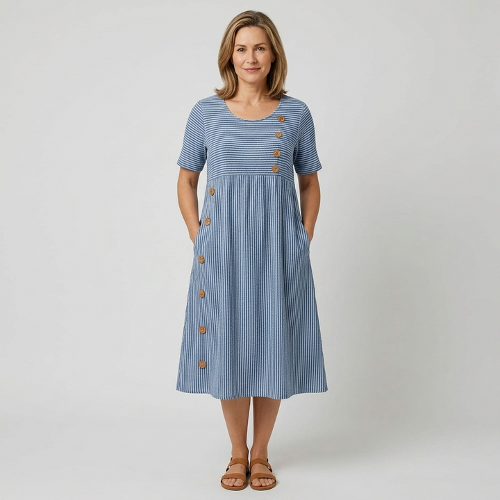 Océane - Striped Midi Dress
