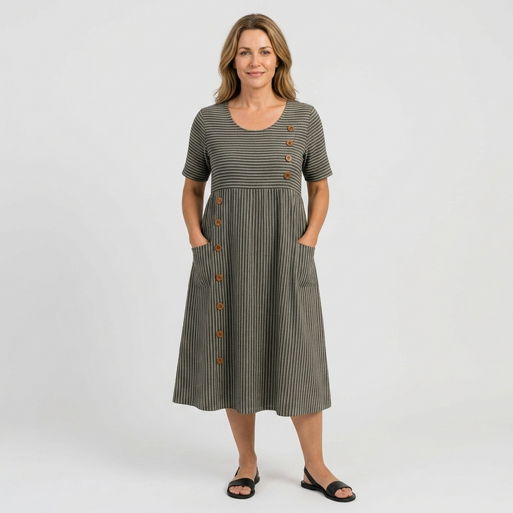 Océane - Striped Midi Dress