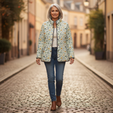 Ella - Light Quilted Jacket with Delicate Floral Print