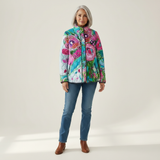 Amelia - Quilted Jacket with Abstract Floral Print