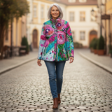 Amelia - Quilted Jacket with Abstract Floral Print