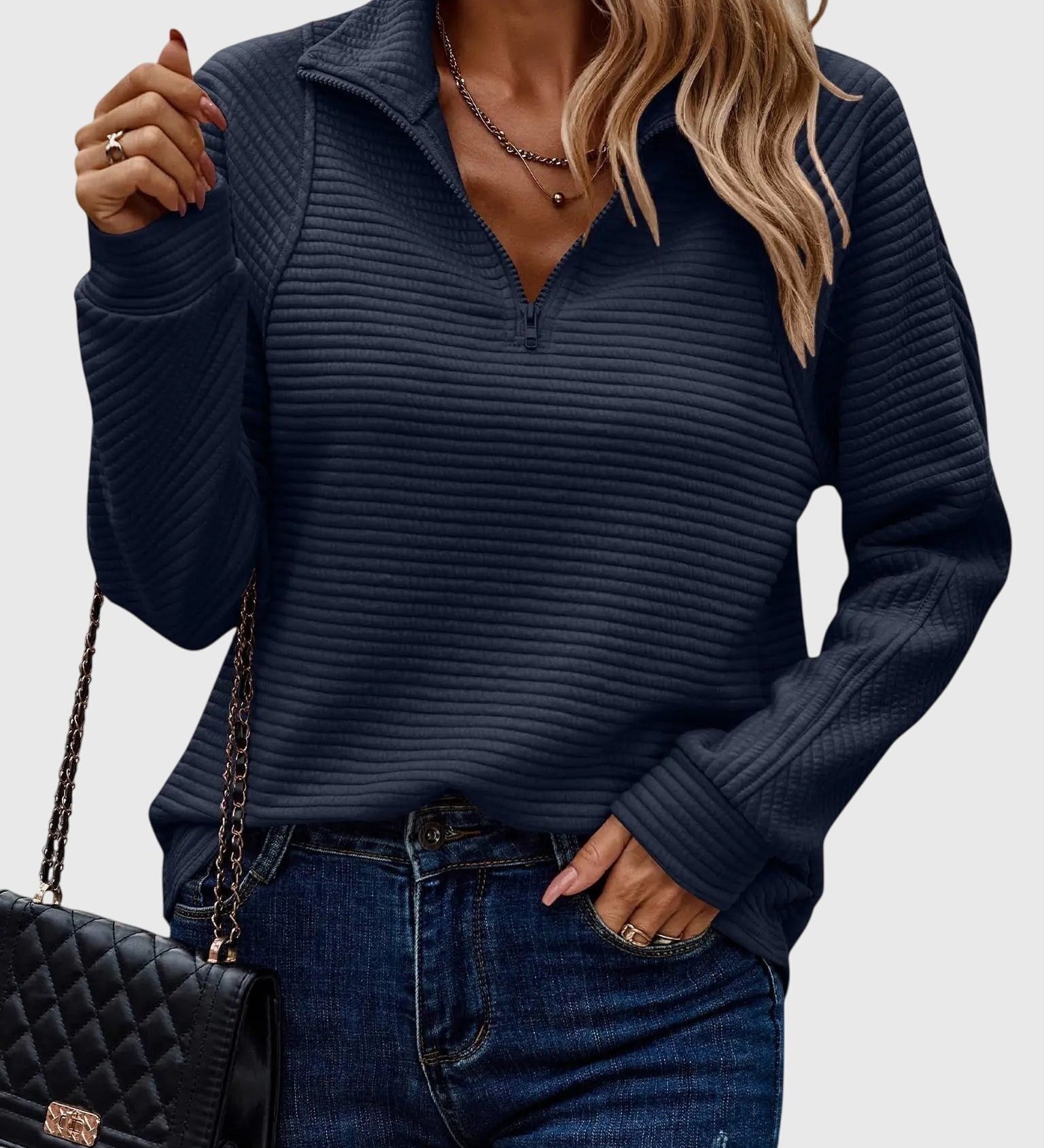 Nora | Elegant Sweater with Half Zip