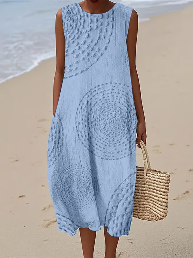 Hannah - Textured Sleeveless Maxi Dress