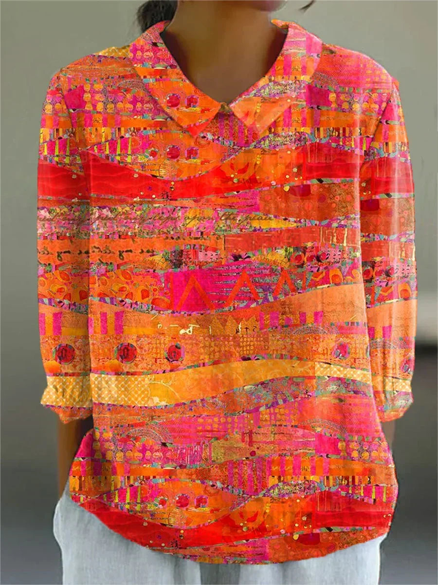 Alena - Vibrant Mosaic Blouse