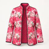 Ella - Charming Pink Floral Print Quilted Jacket