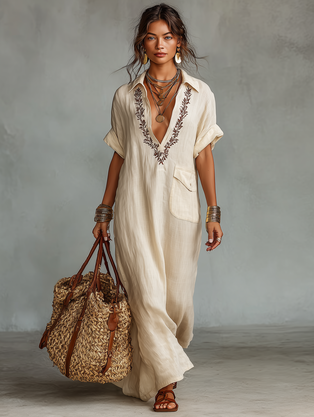 Beatrice - Embroidered Shirt Dress