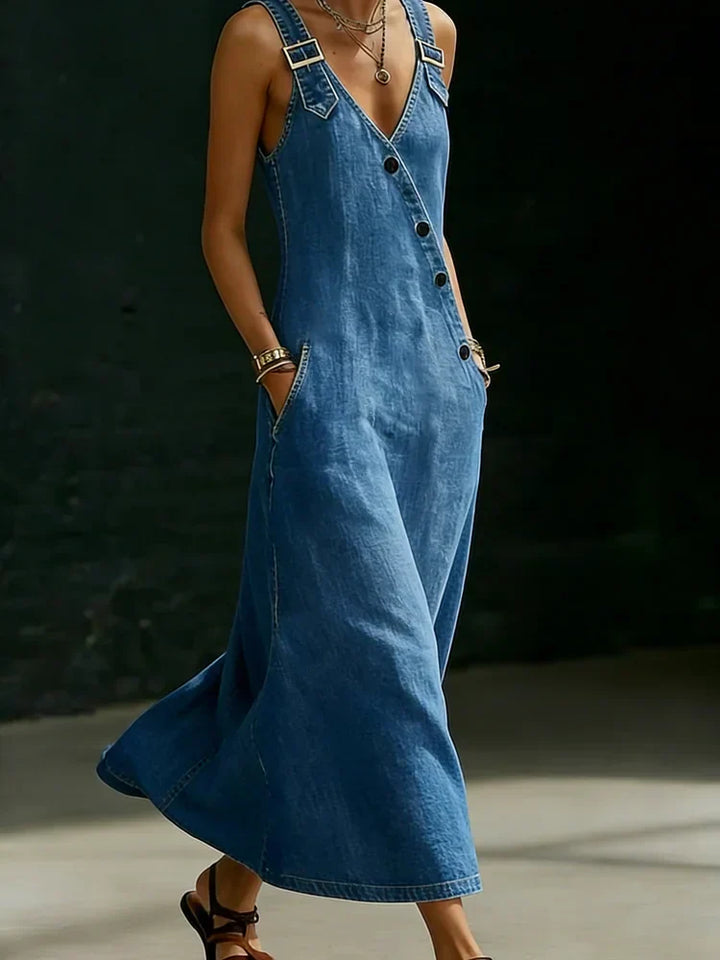 Vera - Long Denim Button Down Dress