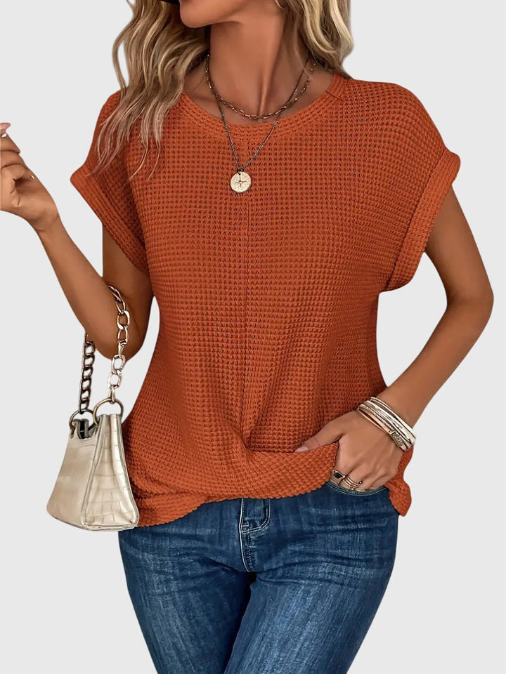 Isa - Elegant Blouse with Crew Neck