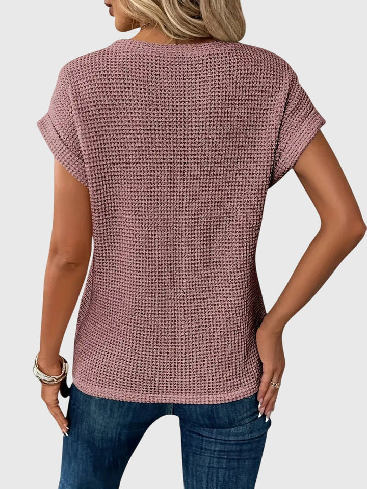 Isa - Elegant Blouse with Crew Neck
