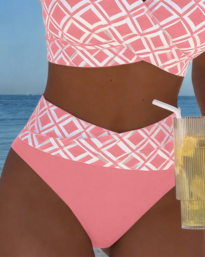 Sydney - Two-Piece Bikini with Cut-Out Bra and Diamond Pattern