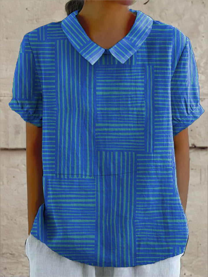 Maya - Striped Geometric Blouse