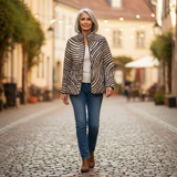 Sophie - Quilted Jacket with Zebra Stripes