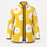Claire - Mustard Daisy Quilted Jacket