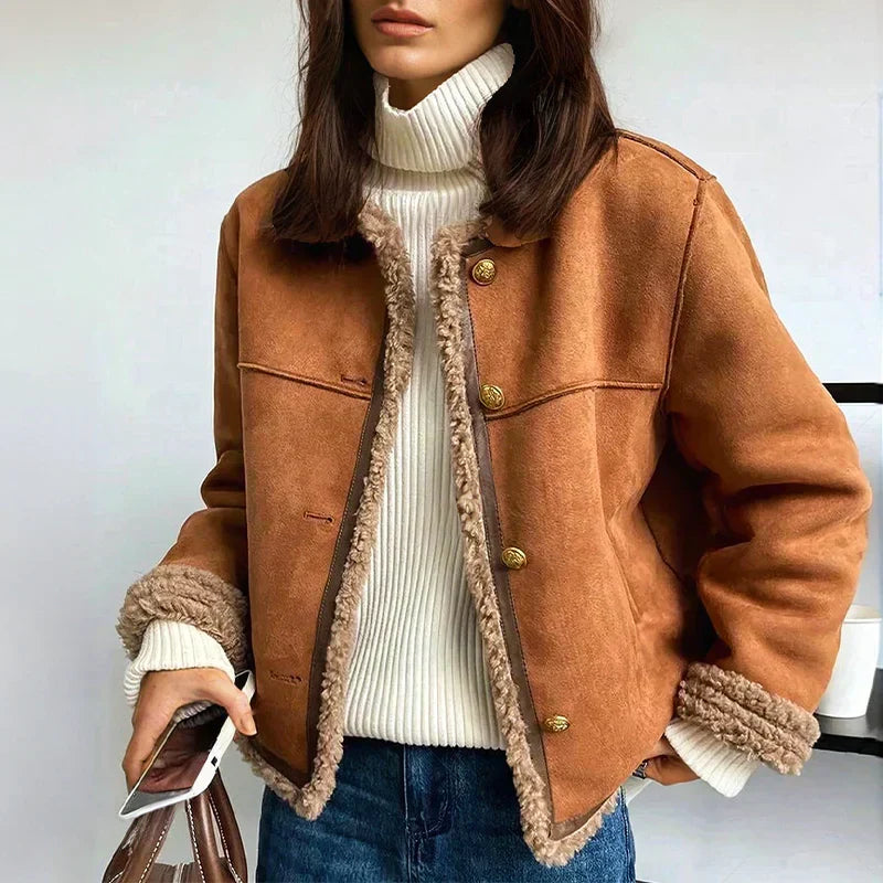 Rosalie - Buttoned Sheepskin Jacket