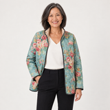 Natalie - Celadon Floral Quilted Jacket