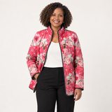 Ella - Charming Pink Floral Print Quilted Jacket