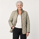 Violet - Vintage Floral Art Print Quilted Jacket