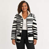 Jessica - Black-and-White Graphic Quilted Jacket