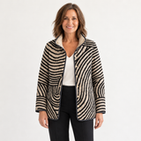 Claire - Retro Hand-Drawn Circle Design Quilted Jacket