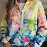 Audrey | Cardigan with Watercolor Floral Pattern