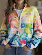 Audrey | Cardigan with Watercolor Floral Pattern