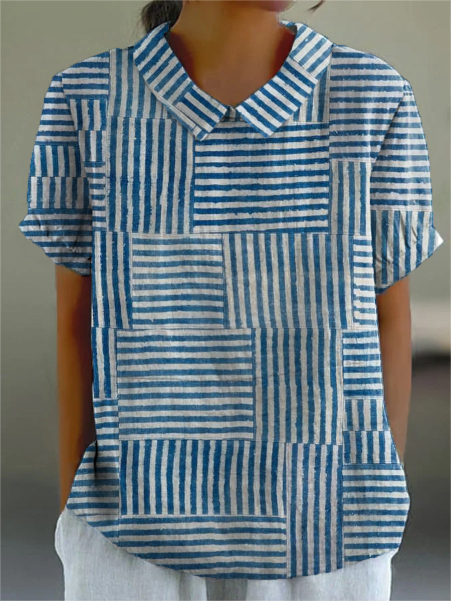 Amelia - Striped Pattern Blouse