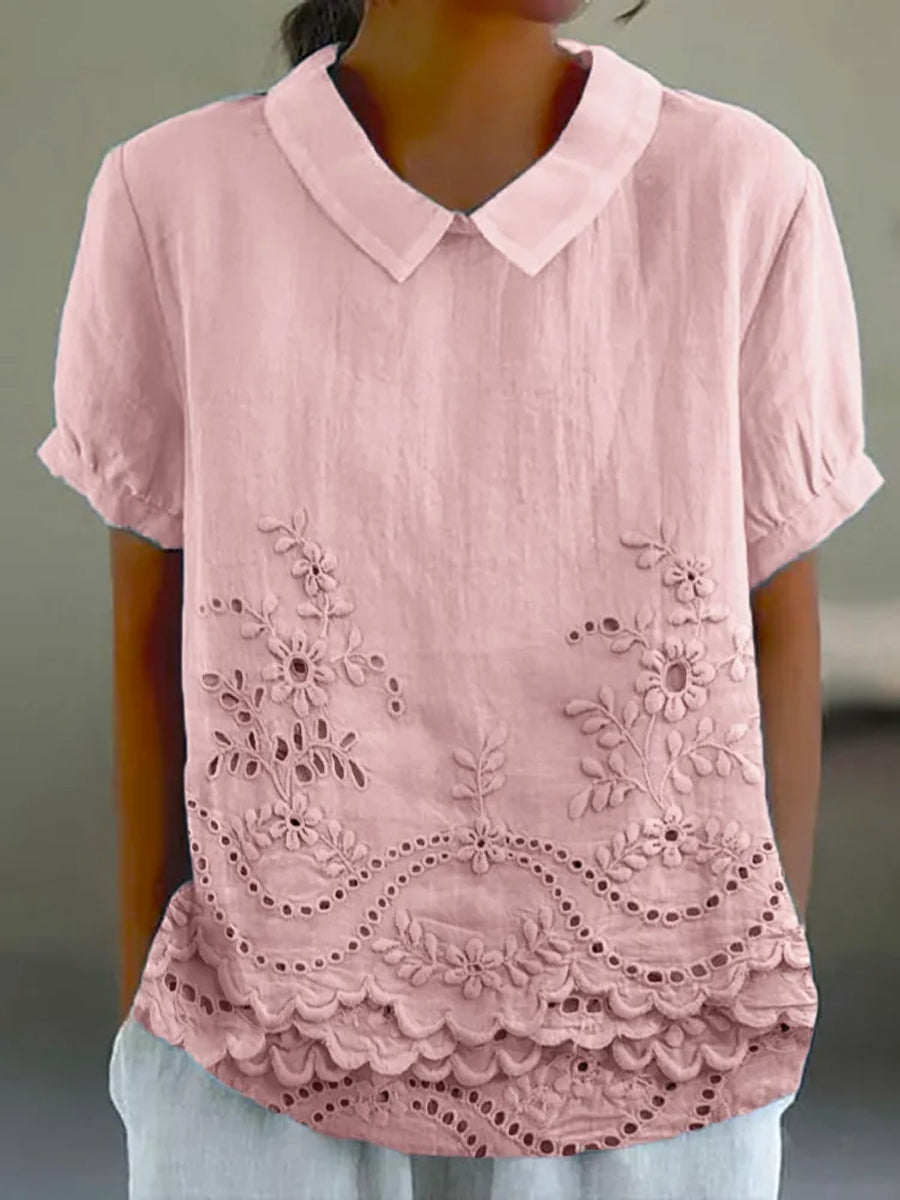 Lily - Embroidered Floral Blouse