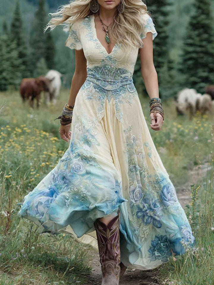 Serena - Short Maxi Floral Dress