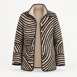 Claire - Retro Hand-Drawn Circle Design Quilted Jacket