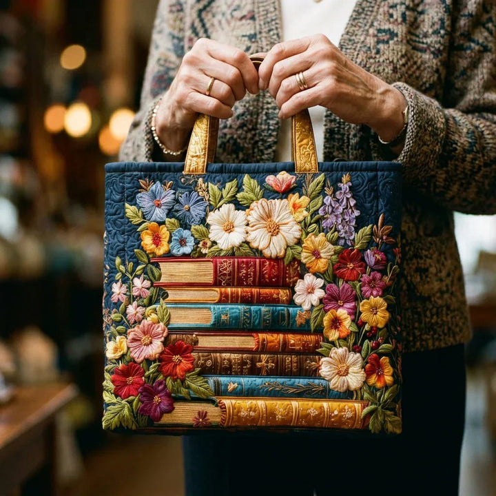 Handmade Bag - Floral and Books