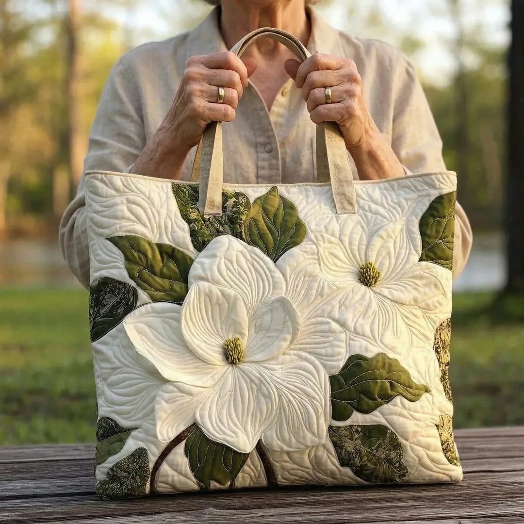 Handmade Bag - White Lilies