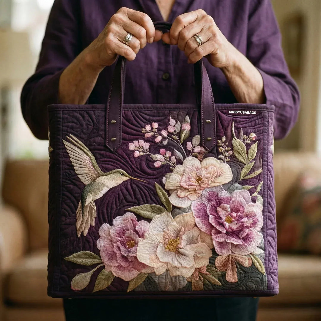 Handmade Bag - Hummingbirds and Orchids