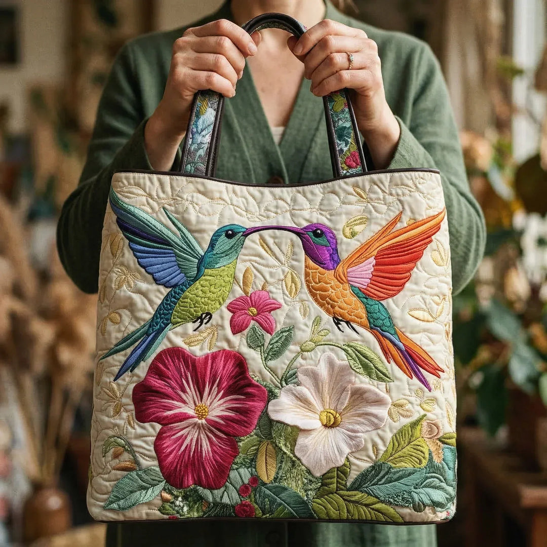 Handmade Bag - Hummingbird & Flowers