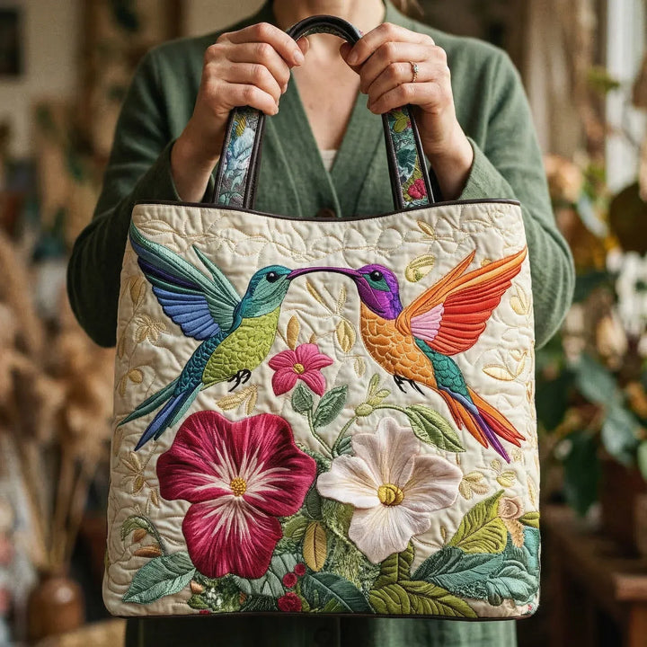 Handmade Bag - Hummingbird & Flowers