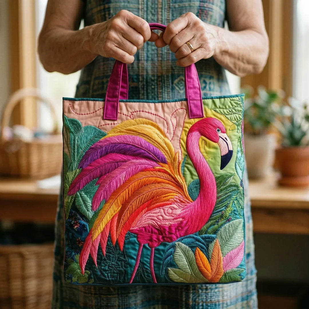 Handmade Bag - Rainbow Flamingo