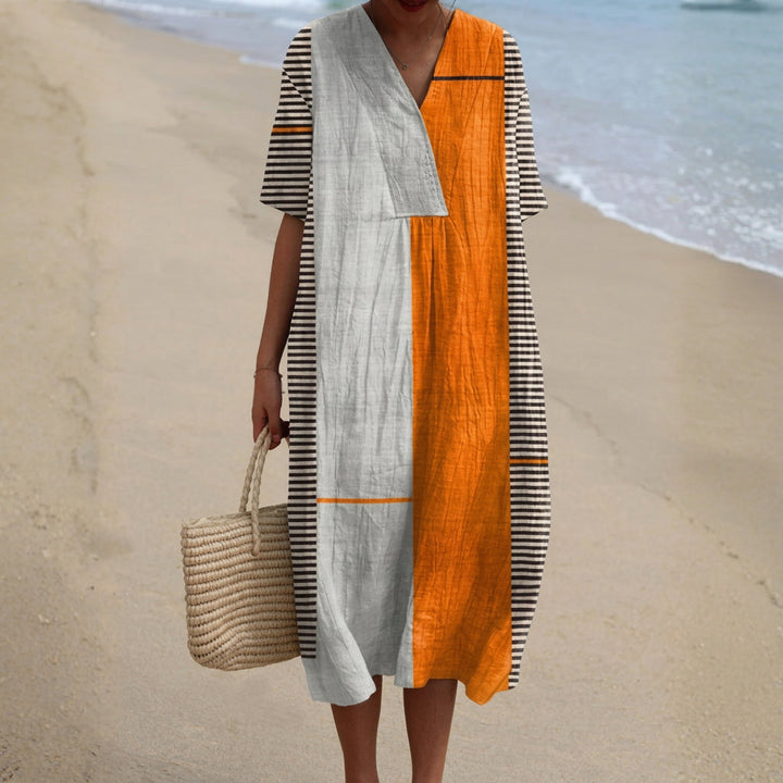 Cecilia - Striped Geometric Dress