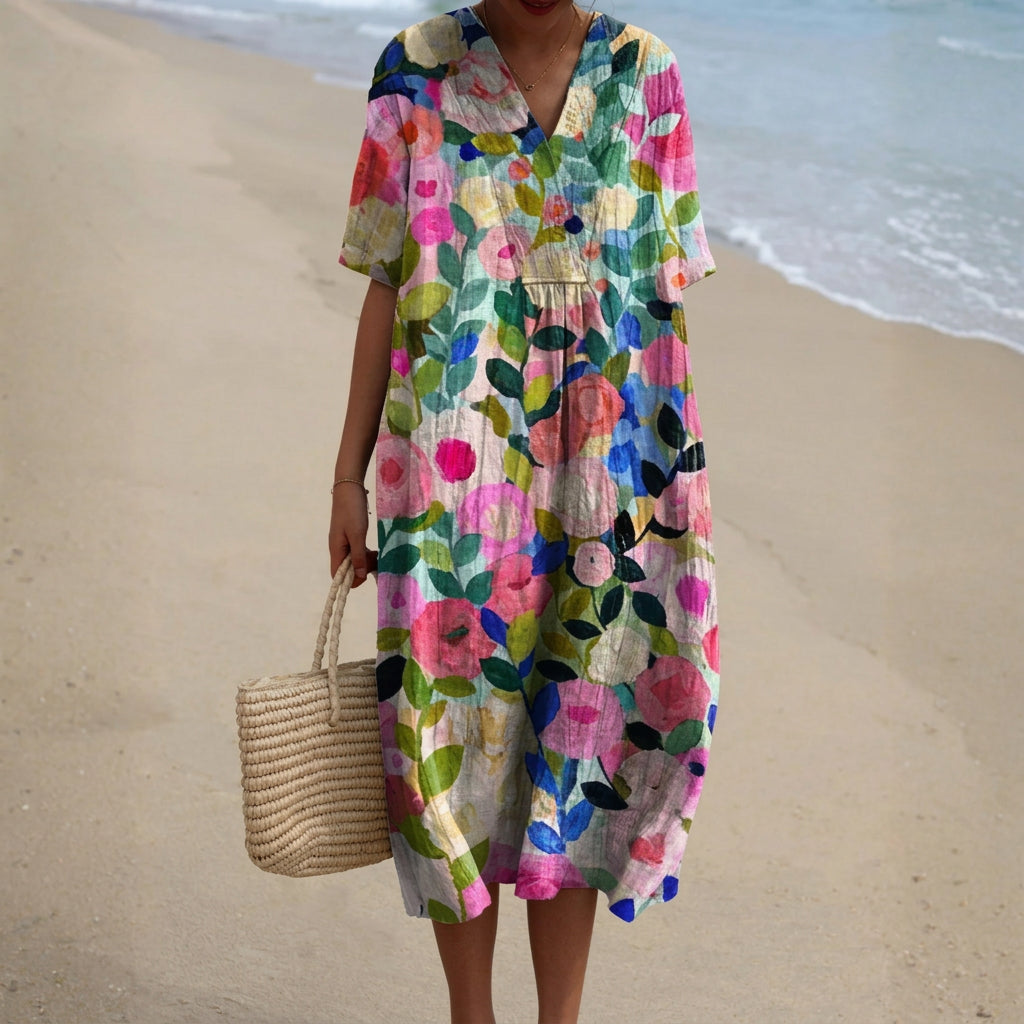 Paula - Watercolour Floral Dress