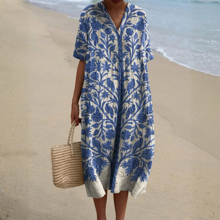 Esmeralda - Embroidered Blue Dress