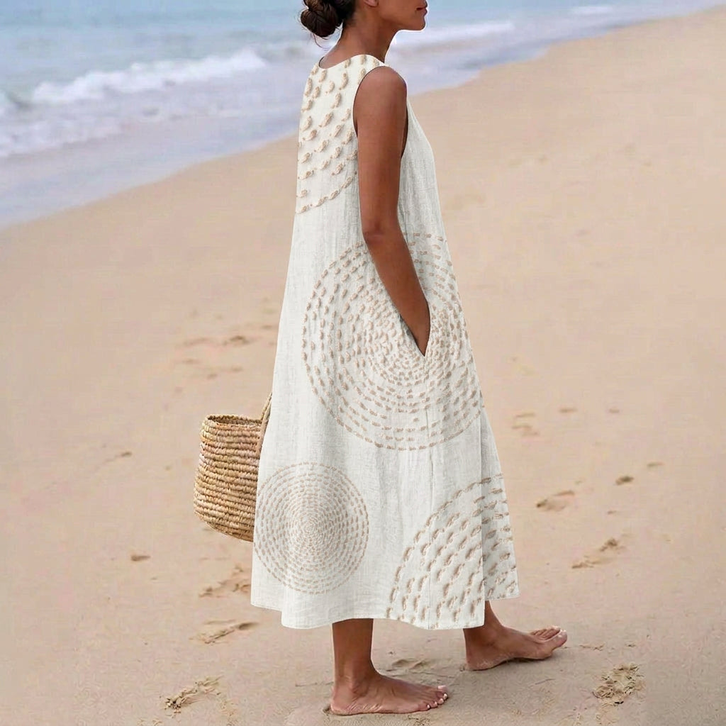 Hannah - Textured Sleeveless Maxi Dress